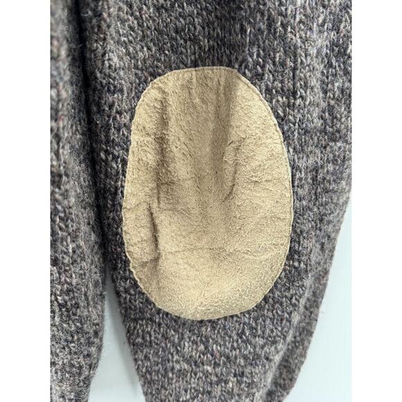 Vintage Pendleton Sweater Men's XL Gray‎ Wool Elbow Patch Shawl-Collar Pullover - Picture 6 of 6